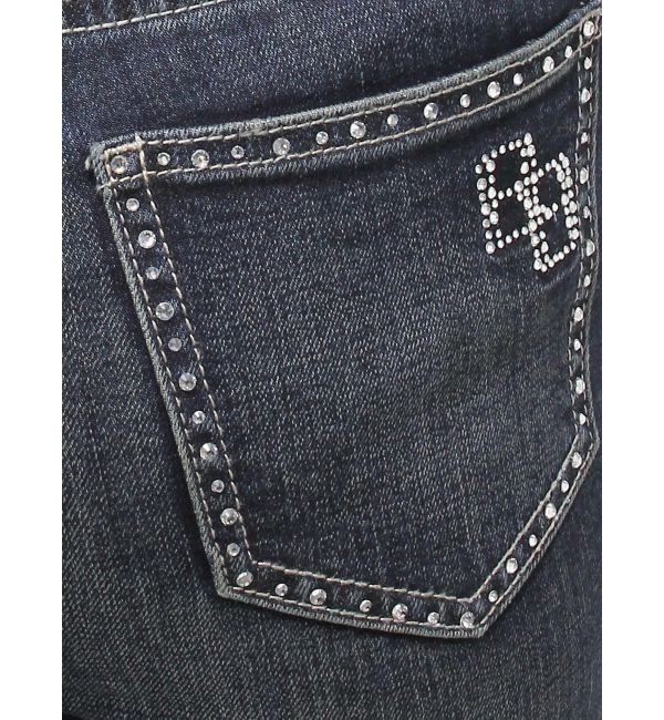 GYDA「ハイウエスト strap cargo designフレアデニムパンツ」|デニム|