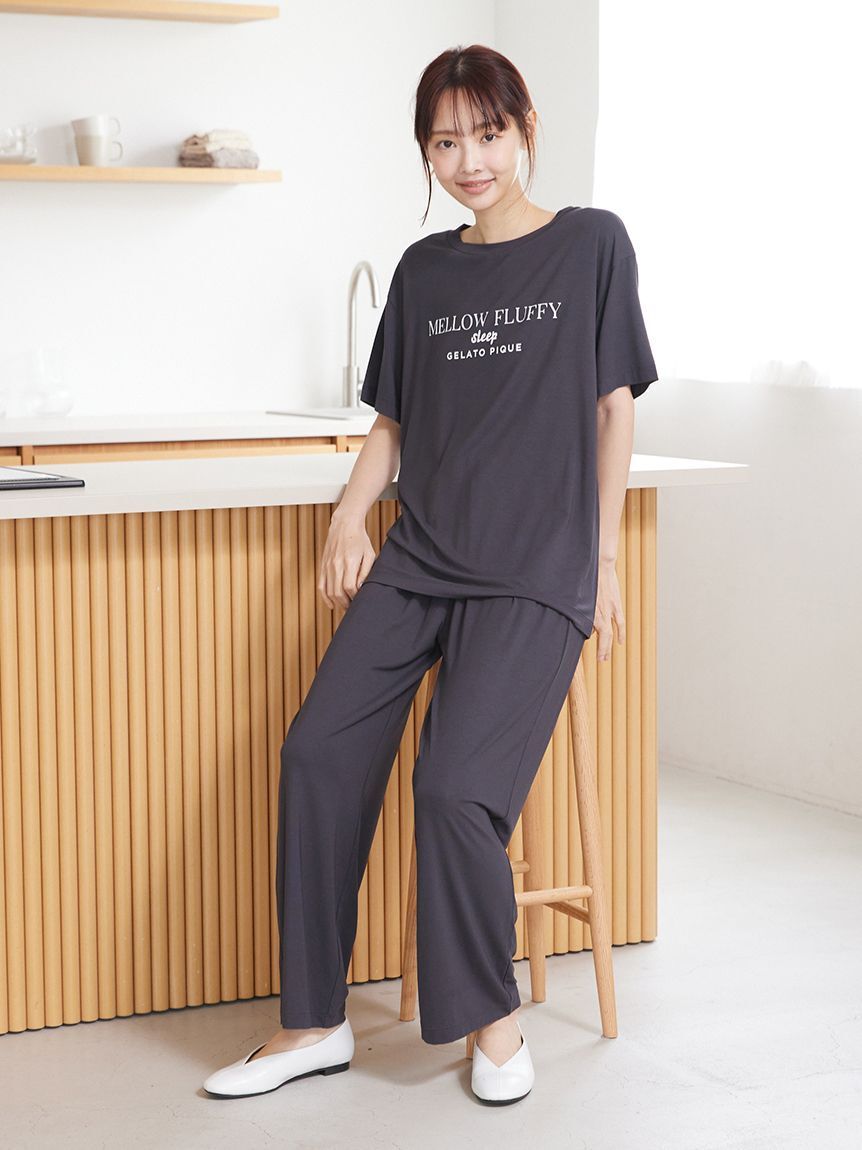 gelato pique「【ラッピング済み】【接触冷感】COOLレーヨンデザートロゴTシャツ&ロングパンツSET」|ルームウェア|