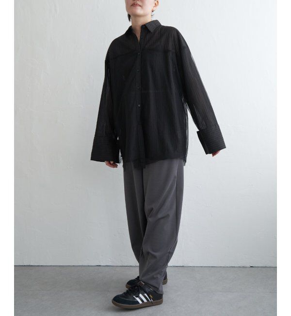 VENCE share style「シアーストライプチュールカブセシャツ」|シャツ・ブラウス|