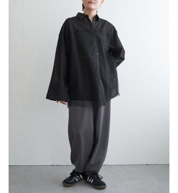 VENCE share style「シアーストライプチュールカブセシャツ」|シャツ・ブラウス|
