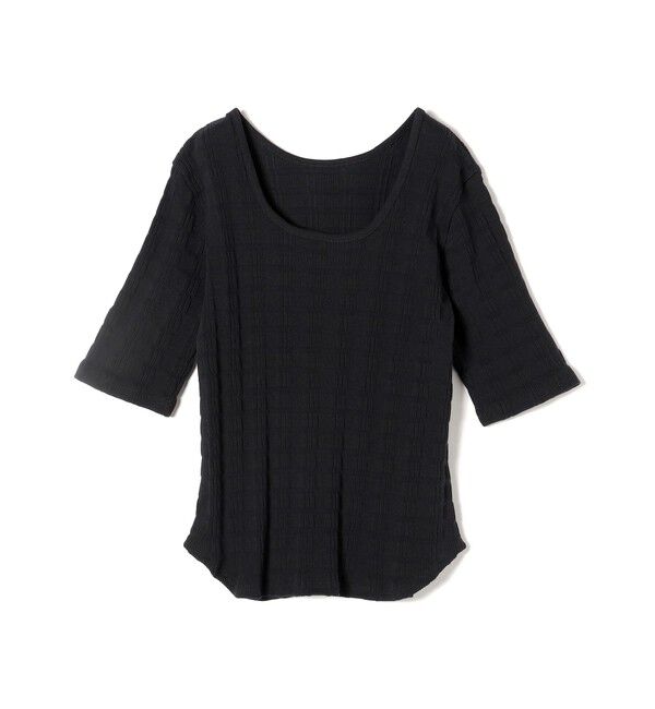 SHIPS for women「【WEB限定】〈洗濯機可能〉ランダム テレコ 5分袖 プルオーバー」|Tシャツ・カットソー|