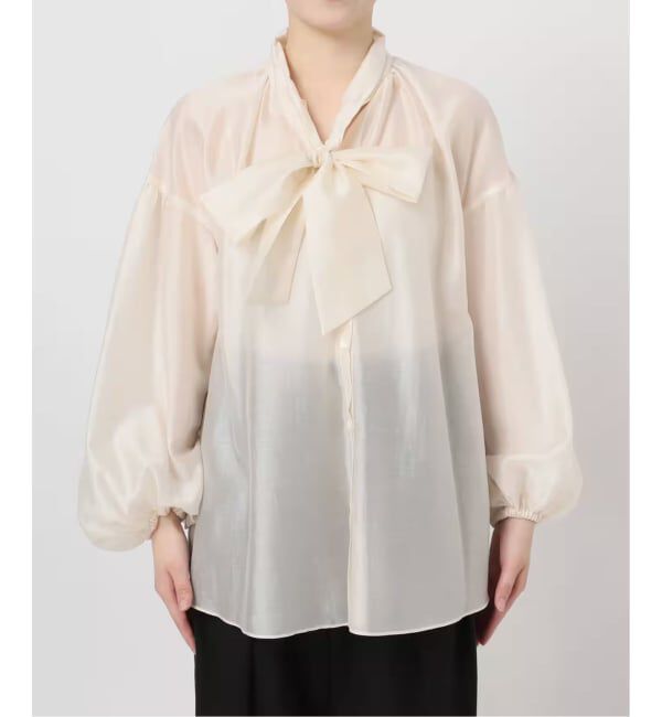 journal standard L'essage「《追加予約》IPEKERDOT&FLOWER/シアーボウブラウス」|シャツ・ブラウス|