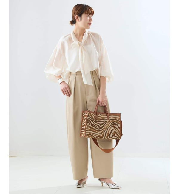 journal standard L'essage「《追加予約》IPEKERDOT&FLOWER/シアーボウブラウス」|シャツ・ブラウス|