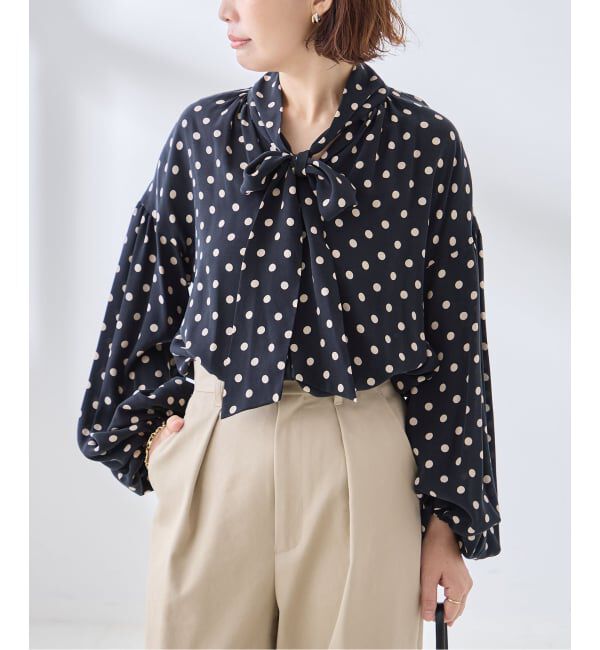 journal standard L'essage「《追加予約》IPEKERDOT&FLOWER/シアーボウブラウス」|シャツ・ブラウス|