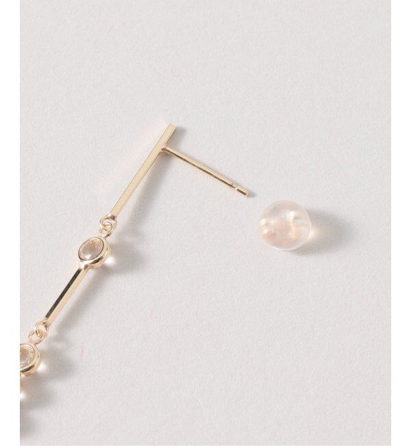Lilas by Spick&Span「ホワイトトパーズ7ピースラインピアス K10（両耳）」|ピアス|