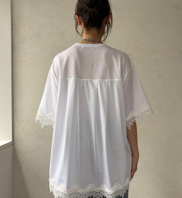  「【WEB限定】レーストリムトップス」|Tシャツ・カットソー|