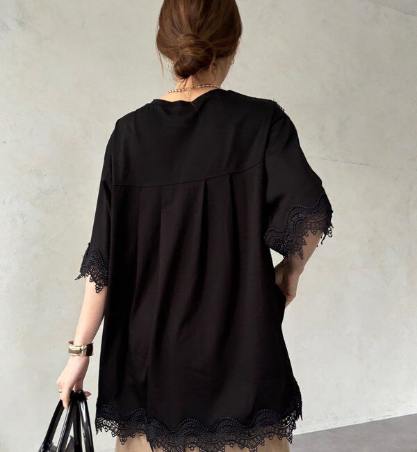  「【WEB限定】レーストリムトップス」|Tシャツ・カットソー|