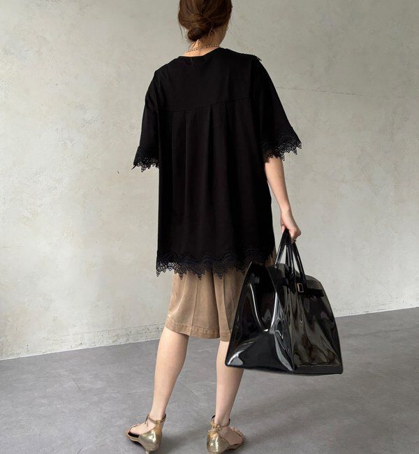  「【WEB限定】レーストリムトップス」|Tシャツ・カットソー|