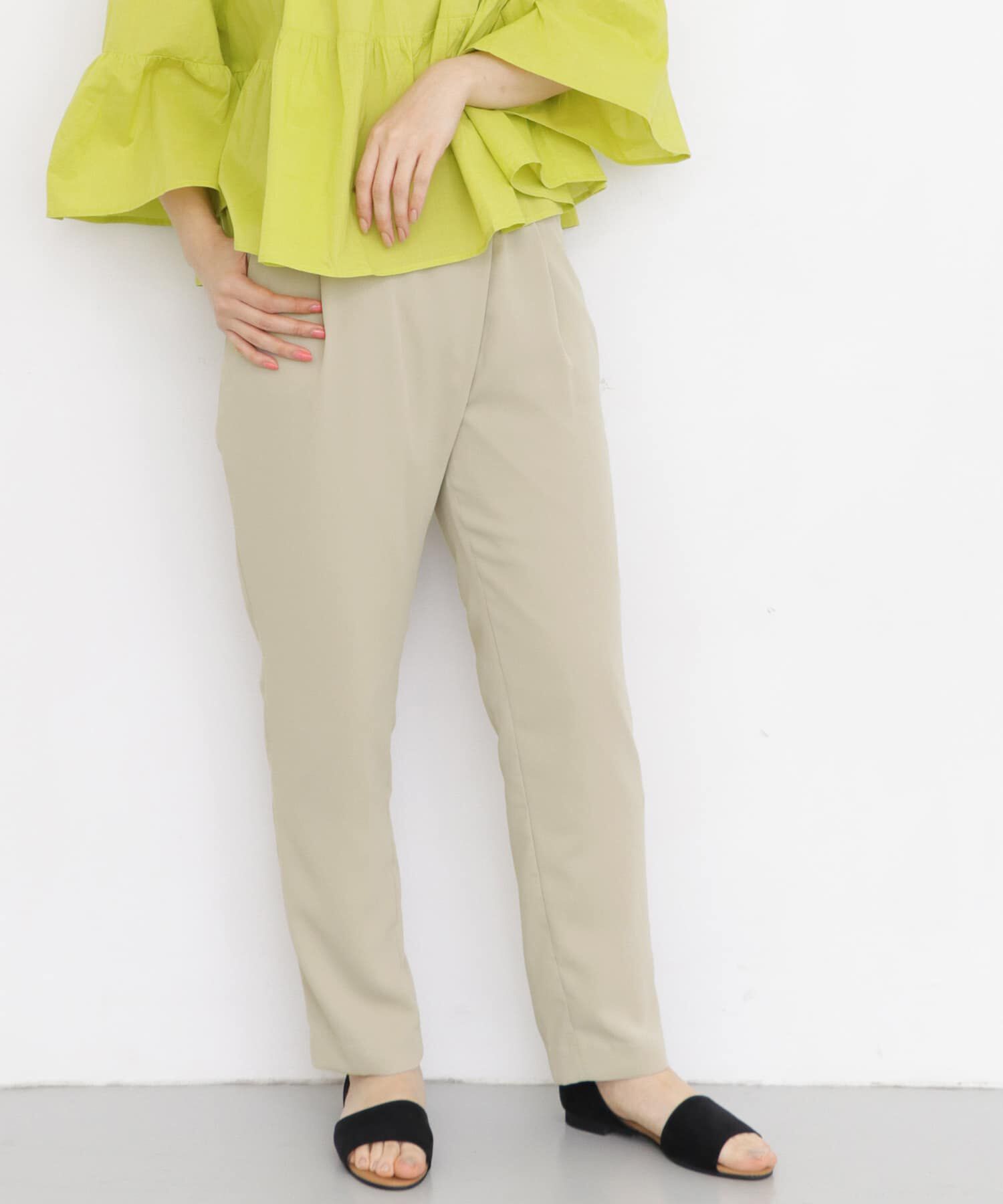  「ベルトラップ風テーパードパンツ&there4;」|その他|グレー