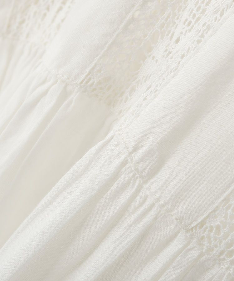 earth music&ecology「【WEB・一部店舗限定】レース&ピンタックフレンチブラウス」|シャツ・ブラウス|