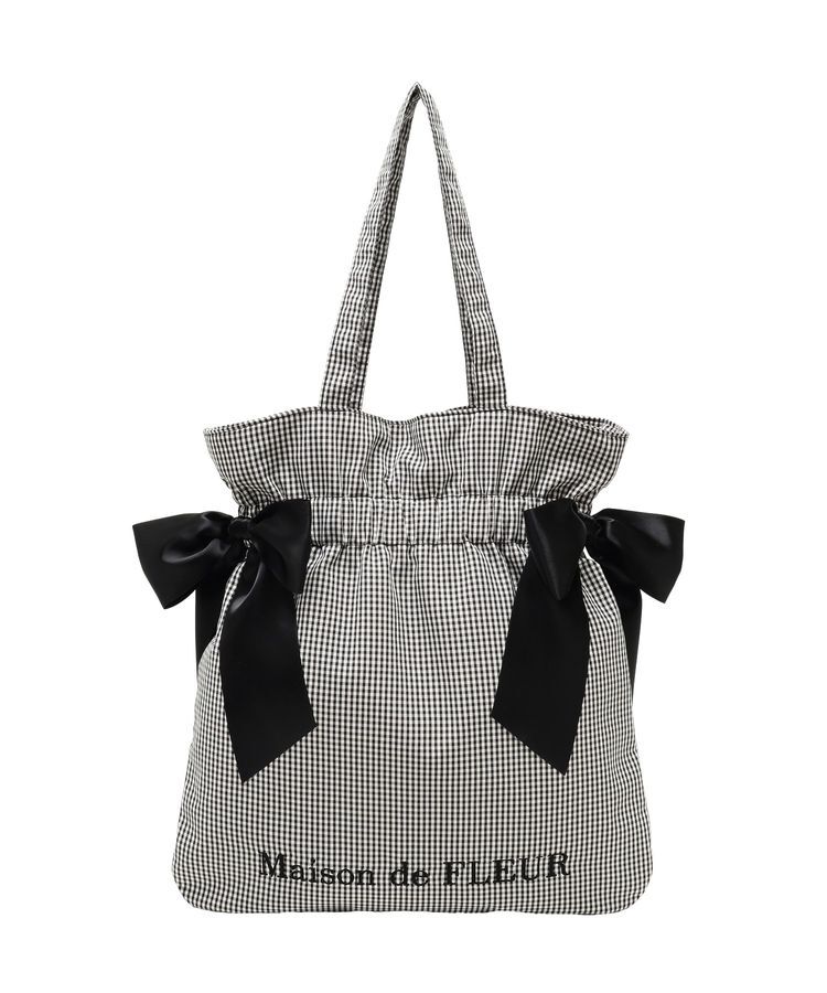 Maison de FLEUR「ギンガムダブルリボンギャザートートバッグ」|トートバッグ|