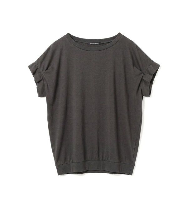 mizuiro ind「mizuiro ind フリルスリーブクルーネックプルオーバー」|Tシャツ・カットソー|ダークグレー