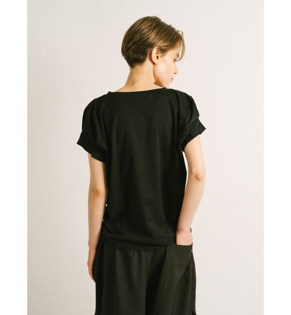 mizuiro ind「mizuiro ind フリルスリーブクルーネックプルオーバー」|Tシャツ・カットソー|