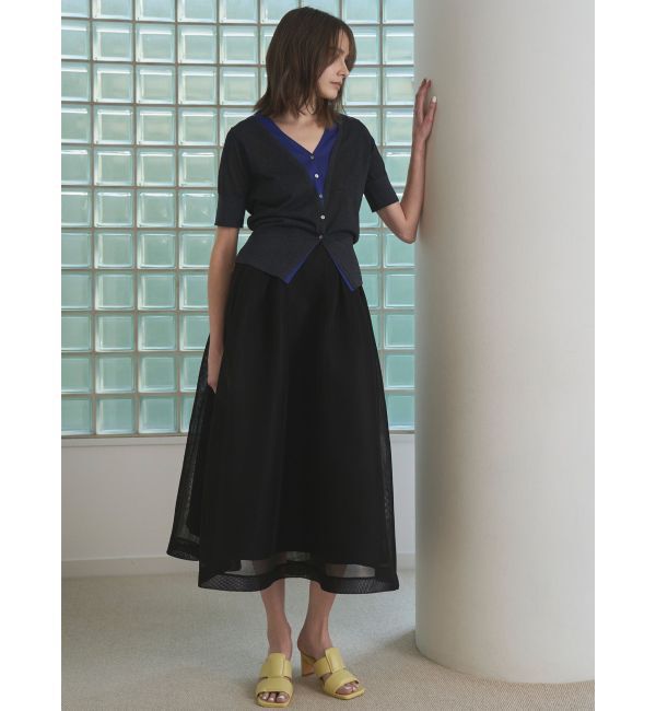 ELENDEEK「MESH BONDING FLARED SK」|スカート|
