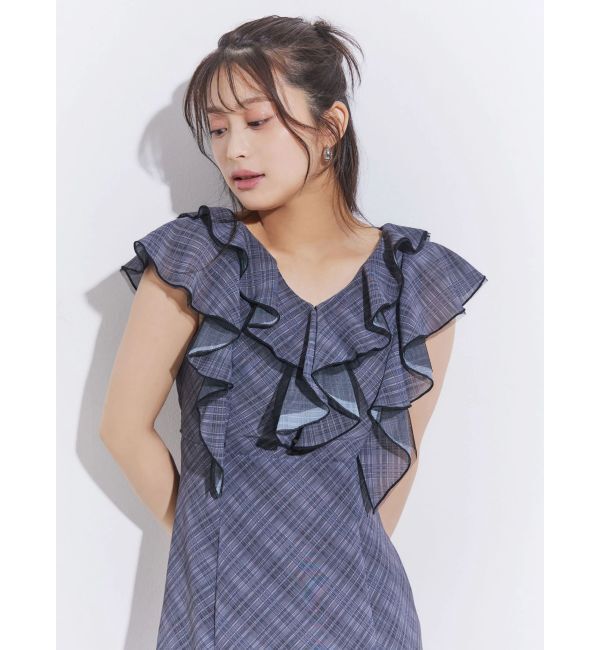 MERCURYDUO「プリントラッフルナローワンピース」|ワンピース|