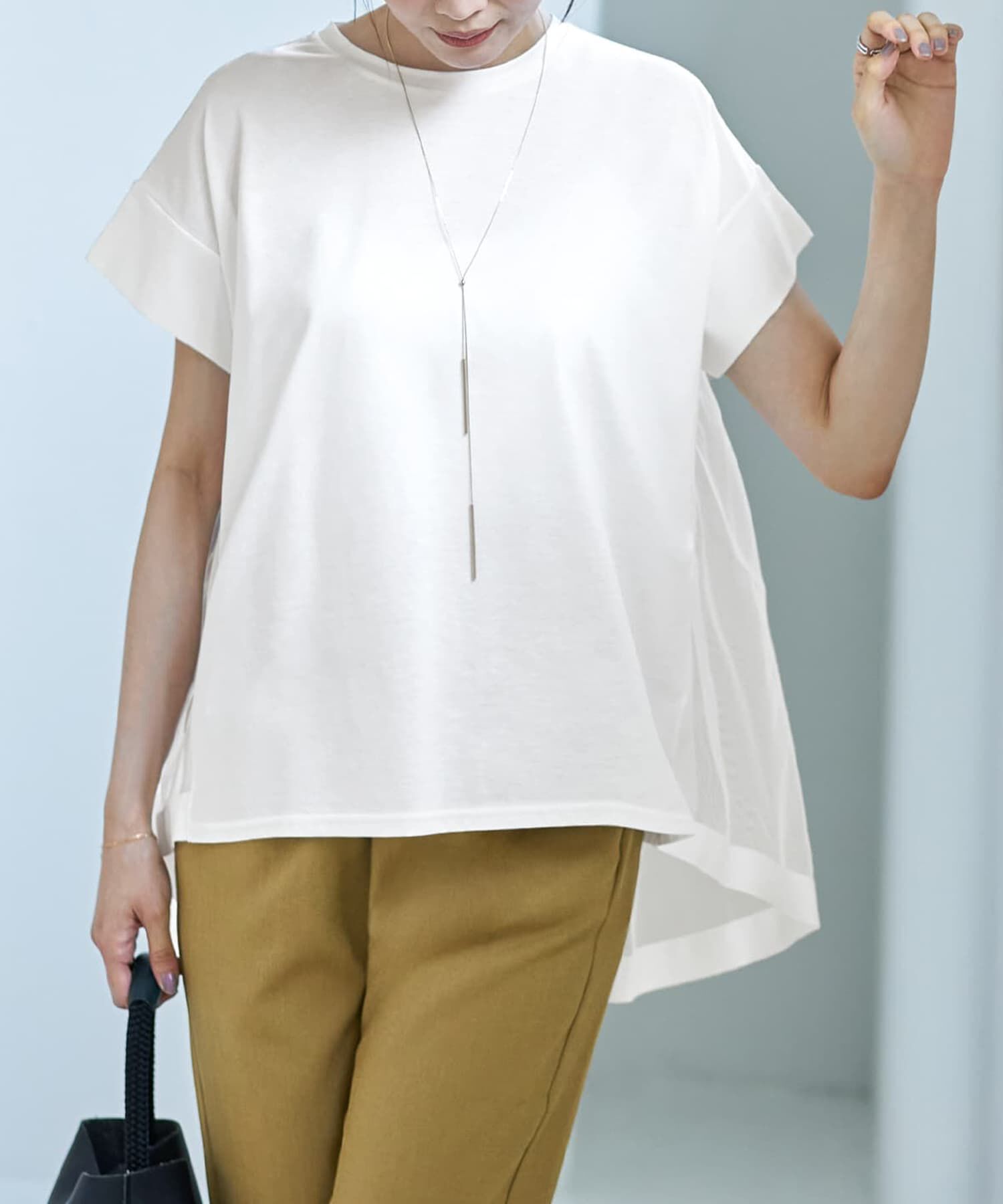 STYLE DELI「【Made in JAPAN】背面チュールカットソートップス」|Tシャツ・カットソー|