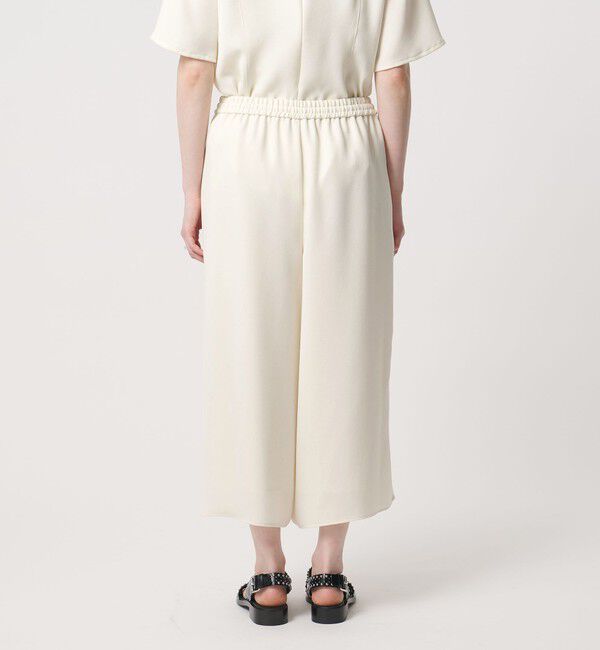 UNITED ARROWS「COMFY クロップド ワイドパンツ ホワイト ‐防汚 UVカット ウォッシャブル‐」|チノ|