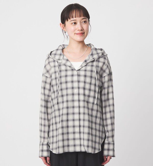 WEB限定】＜at ease＞フード チェック シャツ（UNITED ARROWS green