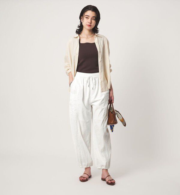 UNITED ARROWS green label relaxing「バルーン カーゴ パンツ オフホワイト  UVカット」|カーゴ|
