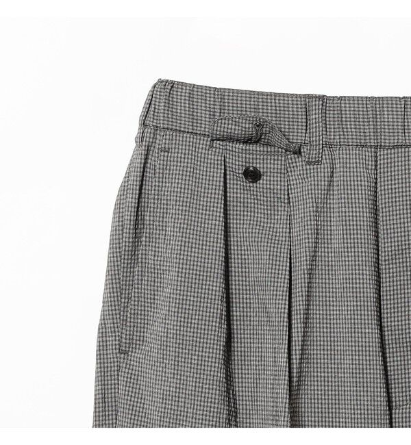 BEAMS PLUS「BEAMS PLUS｜2 Pleats Anywhere(wear) Seersucker Plaid｜ 吸水速乾  パッカブル 」|チノ|