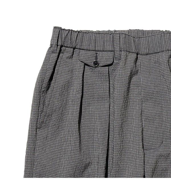 BEAMS PLUS「BEAMS PLUS｜2 Pleats Anywhere(wear) Seersucker Plaid｜ 吸水速乾  パッカブル 」|チノ|