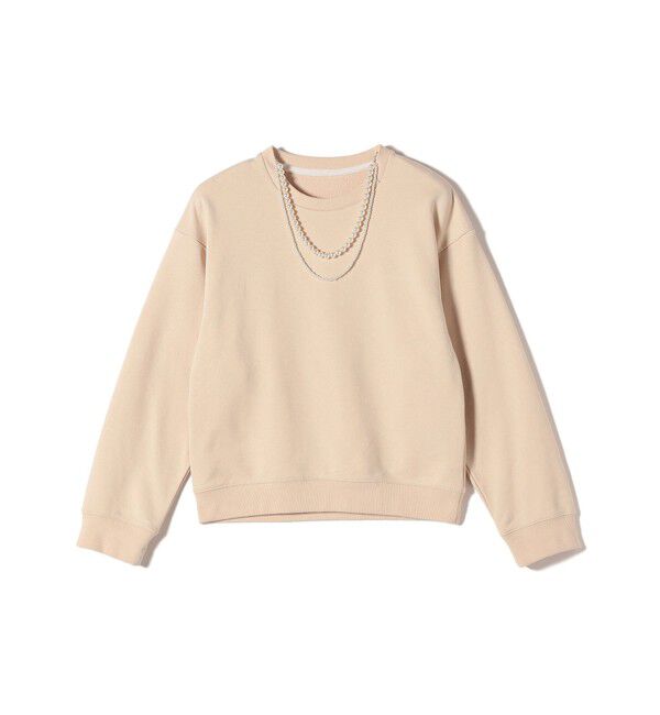 SHIPS for women「【WEB限定】〈手洗い可能〉パール調 ネックレス チャーム 付 ドルマン スウェット」|スウェット・ジャージ|