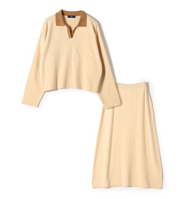 SHIPS Colors 「SHIPS Colors:〈手洗い可能〉スキッパー ニット &times; スカート セットアップ◇」|ニット・セーター|