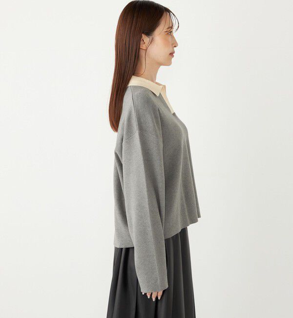 SHIPS Colors 「SHIPS Colors:〈手洗い可能〉スキッパー ニット &times; スカート セットアップ◇」|ニット・セーター|