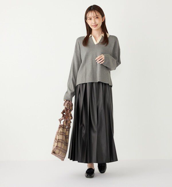 SHIPS Colors 「SHIPS Colors:〈手洗い可能〉スキッパー ニット &times; スカート セットアップ◇」|ニット・セーター|