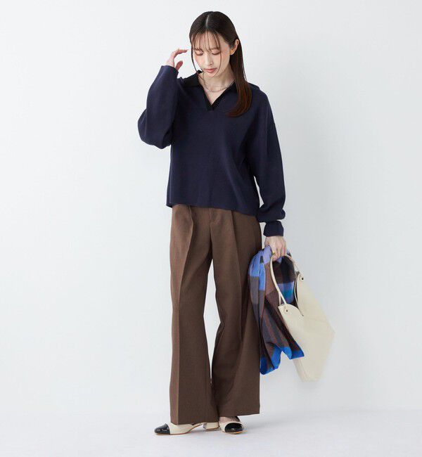 SHIPS Colors 「SHIPS Colors:〈手洗い可能〉スキッパー ニット &times; スカート セットアップ◇」|ニット・セーター|