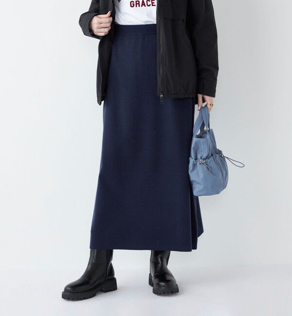 SHIPS Colors 「SHIPS Colors:〈手洗い可能〉スキッパー ニット &times; スカート セットアップ◇」|ニット・セーター|