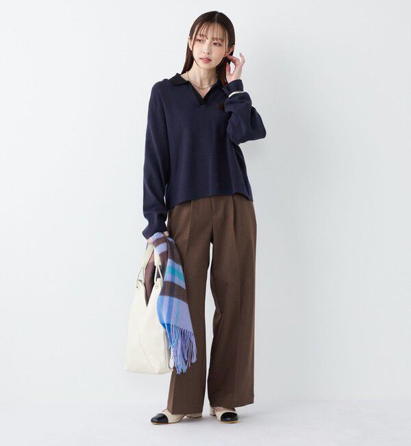 SHIPS Colors 「SHIPS Colors:〈手洗い可能〉スキッパー ニット &times; スカート セットアップ◇」|ニット・セーター|