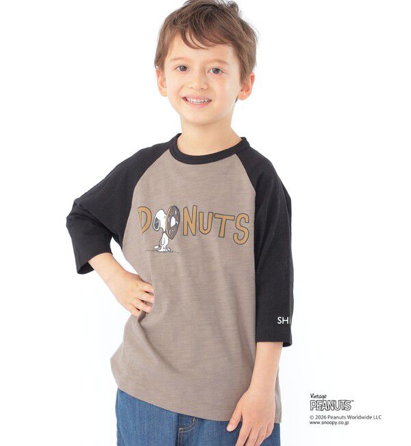 SHIPS KIDS「SHIPS KIDS:100～130cm /PEANUTS スヌーピー フットボール プリント Tシャツ」|Tシャツ・カットソー|