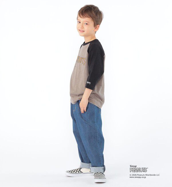 SHIPS KIDS「SHIPS KIDS:100～130cm /PEANUTS スヌーピー フットボール プリント Tシャツ」|Tシャツ・カットソー|