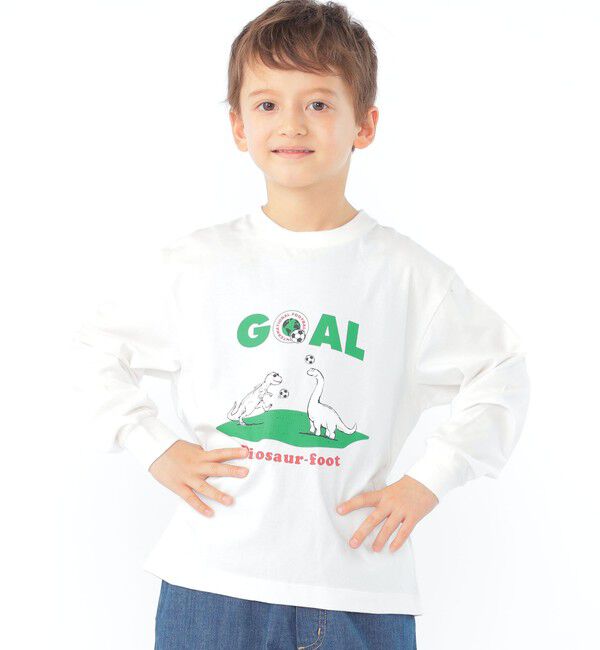 SHIPS KIDS「【SHIPS KIDS別注】ARCH＆LINE:100～130cm / 恐竜 長袖 Tシャツ」|Tシャツ・カットソー|