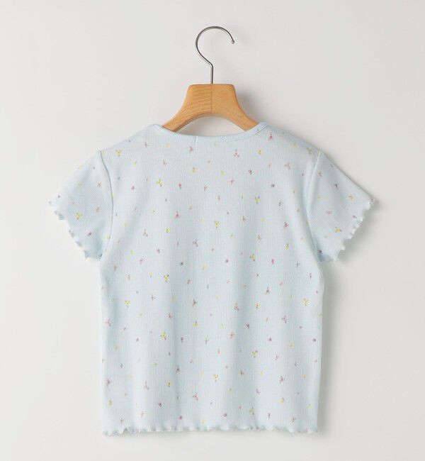 SHIPS KIDS「SHIPS KIDS:100～130cm /フラワー テキスタイル リブTシャツ」|Tシャツ・カットソー|
