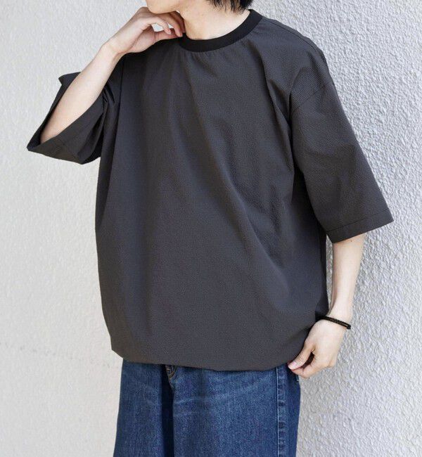 SHIPS any「SHIPS any:〈撥水/軽量/ストレッチ〉SOLOTEX(R)  シアサッカー スピンドル Tシャツ ◇」|Tシャツ・カットソー|