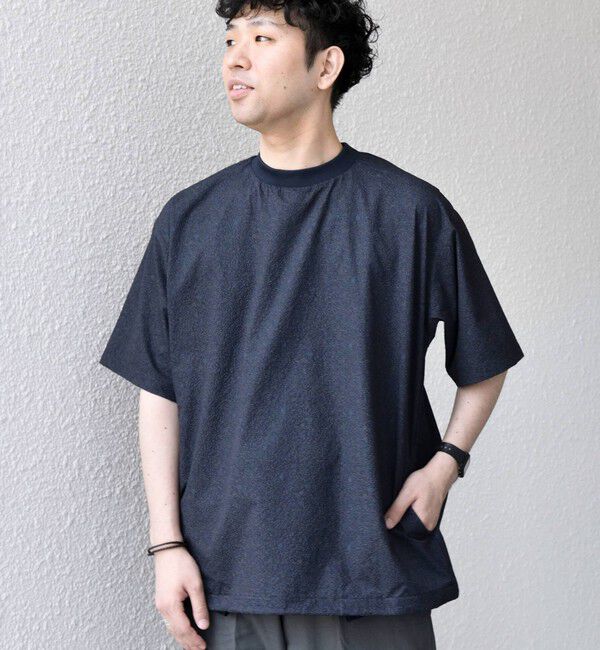 SHIPS any「SHIPS any:〈撥水/軽量/ストレッチ〉SOLOTEX(R)  シアサッカー スピンドル Tシャツ ◇」|Tシャツ・カットソー|