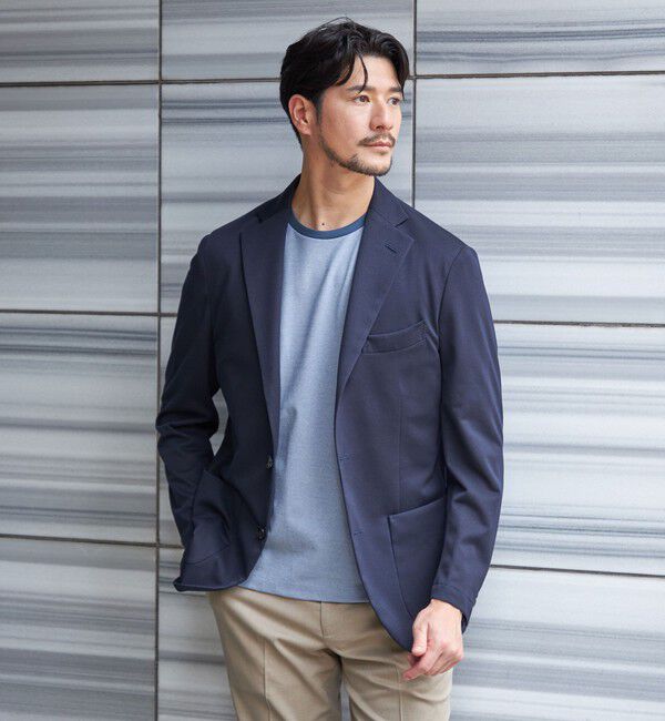 SHIPS「SHIPS:〈FUNCTION〉MADE IN JAPAN ジャージー ライト バスケット ジャケット」|テーラードジャケット|