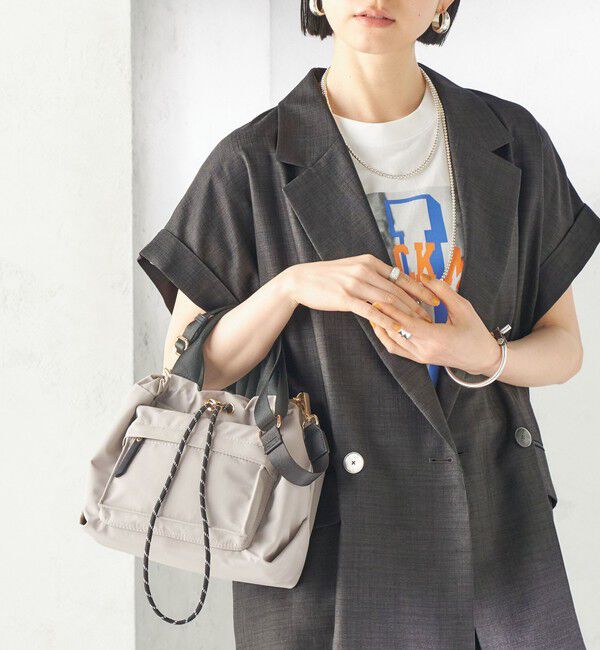 SHIPS for women「《予約》【WEB限定】Hyman Roth:〈撥水加工〉ナイロン ミニバッグ」|ショルダー・メッセンジャー|グレー