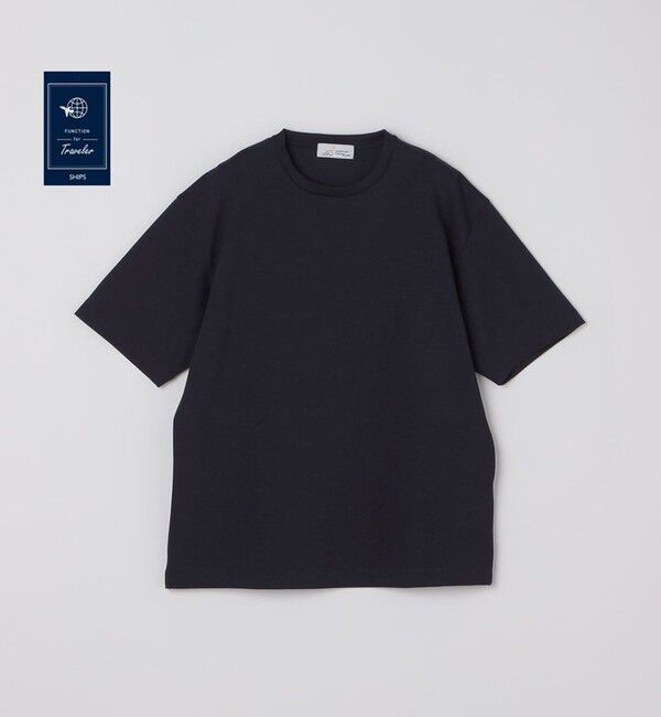 SHIPS「SHIPS:〈FUNCTION〉I Cottoni di Albini カノコ 半袖 Tシャツ」|Tシャツ・カットソー|ネイビー