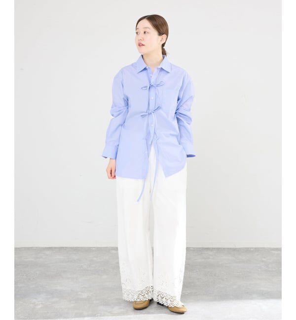 IENA「MA/RE/マレ RIBBON SHIRTS シャツ LIGHT COTTON 104 GR」|シャツ・ブラウス|