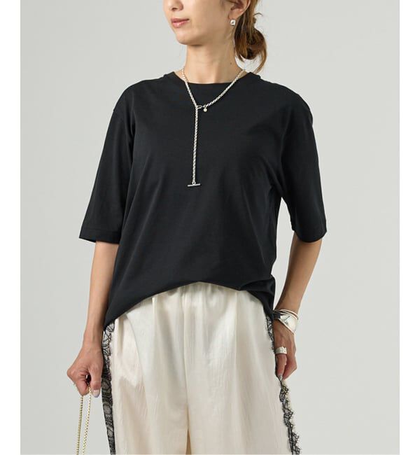 VERMEIL par iena「ディオラマ クルーネック Tシャツ」|Tシャツ・カットソー|ブラック