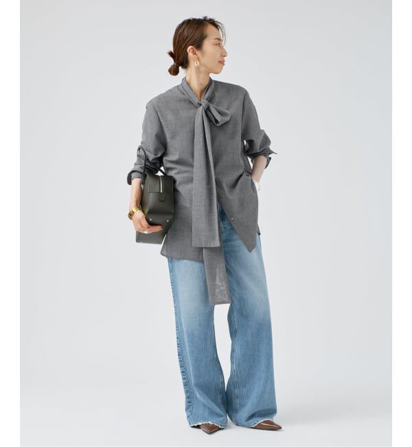 VERMEIL par iena「《予約》Glen Check ボウブラウス」|シャツ・ブラウス|