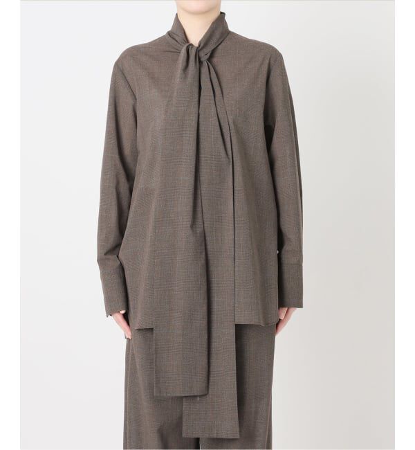 VERMEIL par iena「《予約》Glen Check ボウブラウス」|シャツ・ブラウス|