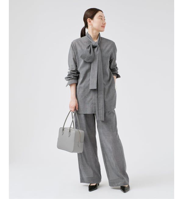 VERMEIL par iena「《予約》Glen Check ボウブラウス」|シャツ・ブラウス|