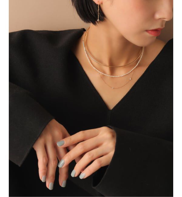 Lilas by Spick&Span「2.5パイプC型チョーカー K10」|ネックレス|