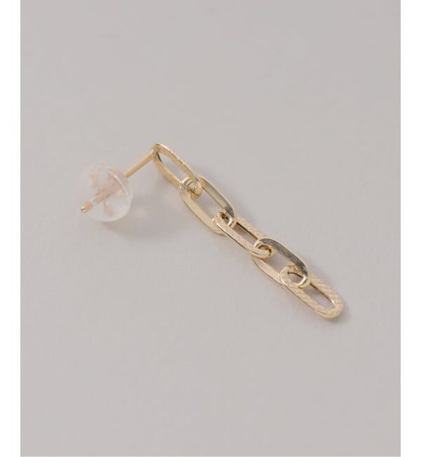 Lilas by Spick&Span「プレイドクリップチェーンピアス K10（両耳）」|ピアス|