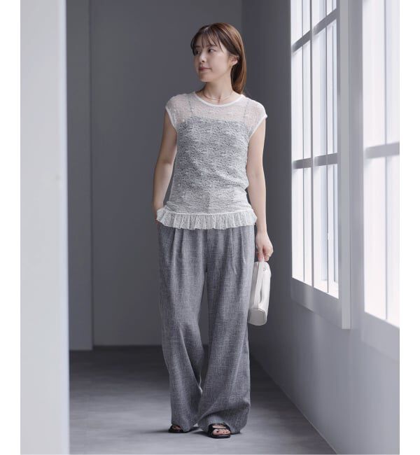  「【洗える】Mewl / ミュール レースフレンチタンク」|Tシャツ・カットソー|