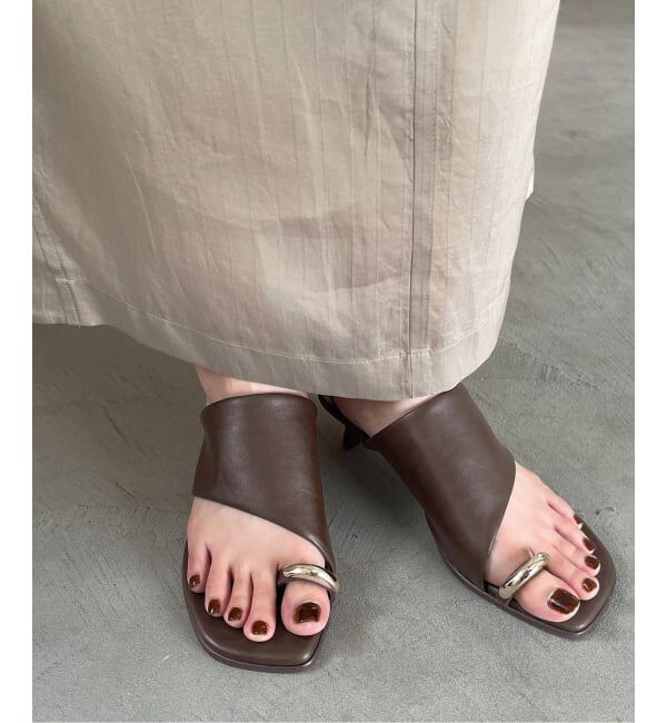  「《追加2》4cmメタルサムリングミュールサンダル」|サンダル|